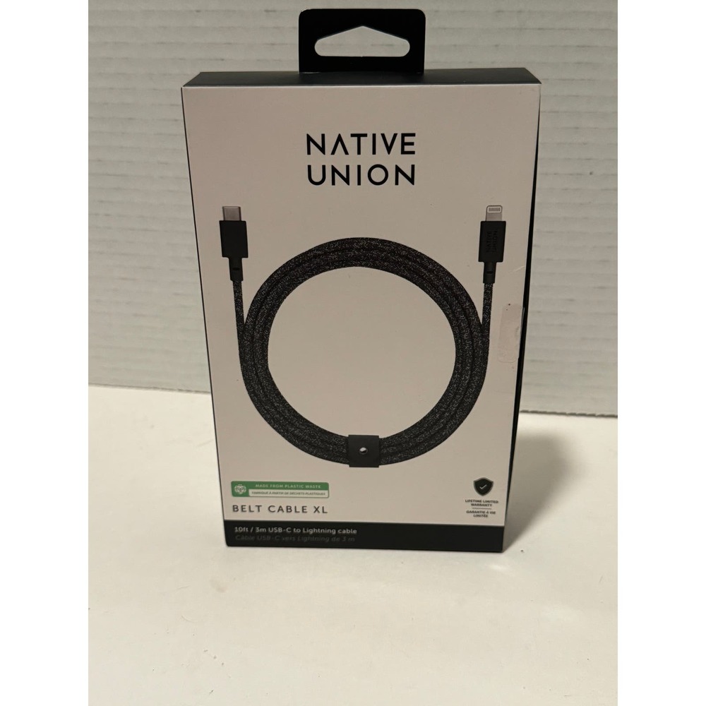 Native Union Belt Cable XL, USB-C to Lightning , 10ft Long